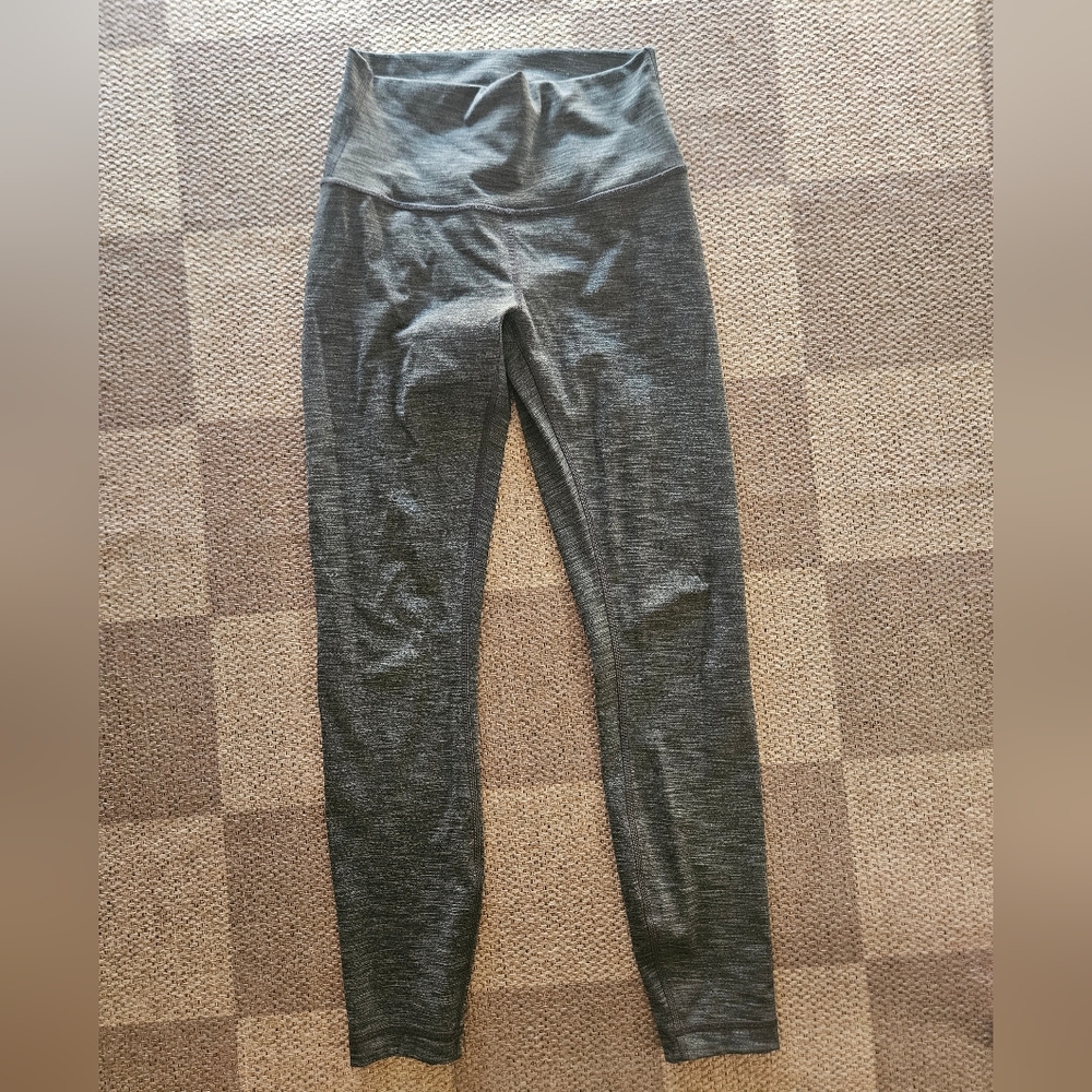 Lululemon Wunder Under Luxtreme Heathered Charcol Leggings,size 4